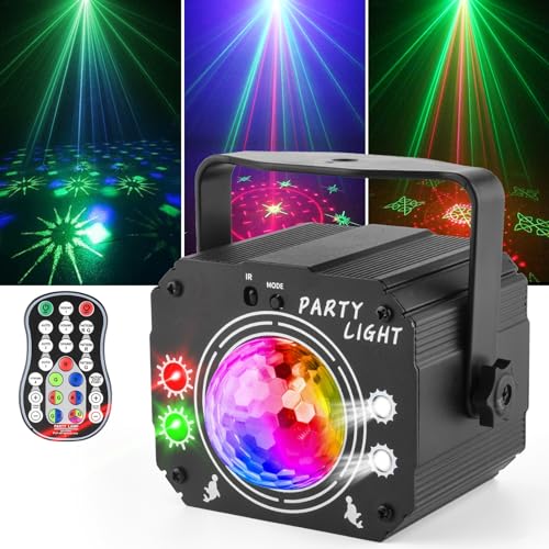 Detalle de Nigecue 3 in 1 Discolicht Partylicht mit Fernbedienung – Musikgesteuert, Stroboskop & RGB-Hintergrundbeleuchtung