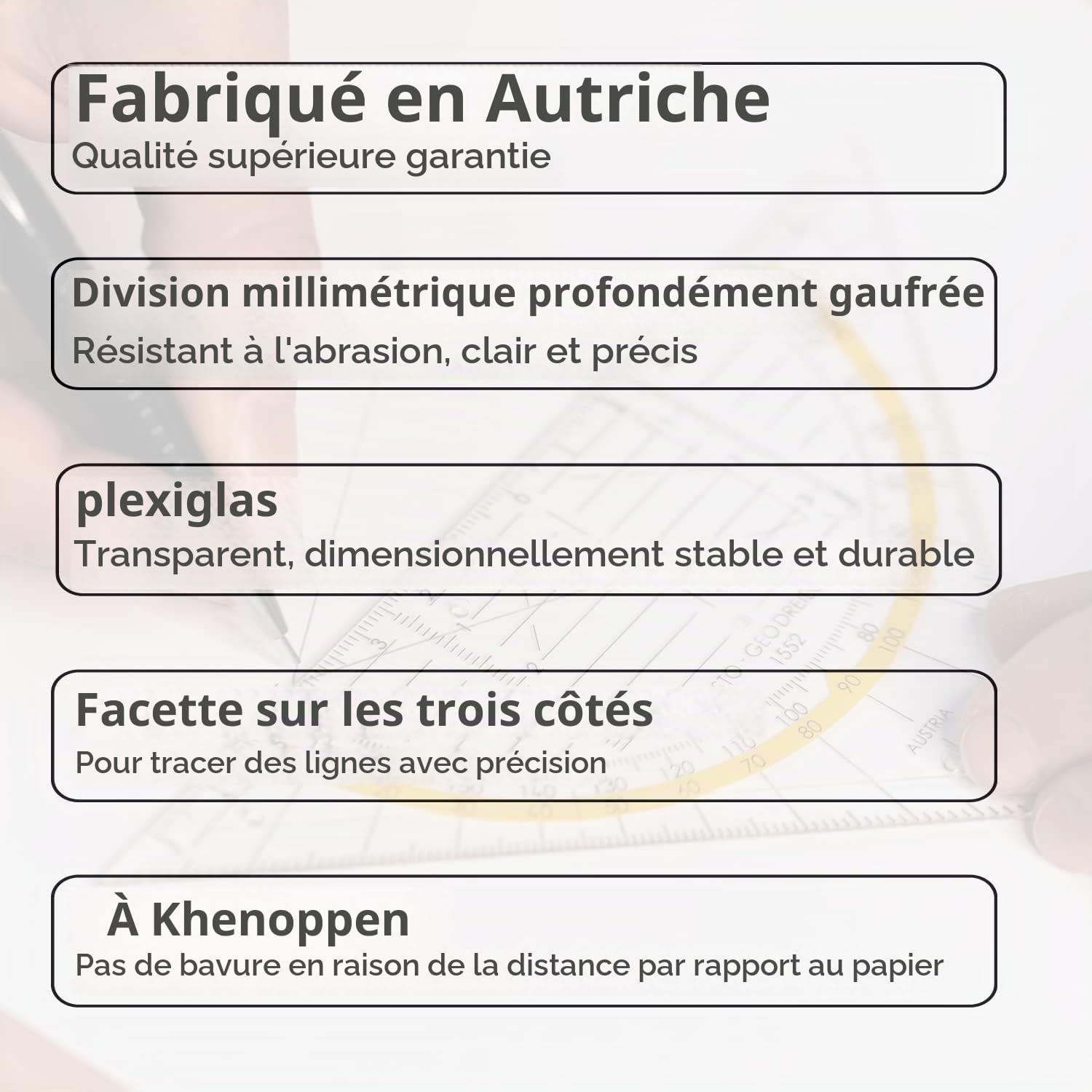 Detalle de Aristo geometrische driehoek met handgreep, 25 cm, transparant plexiglas
