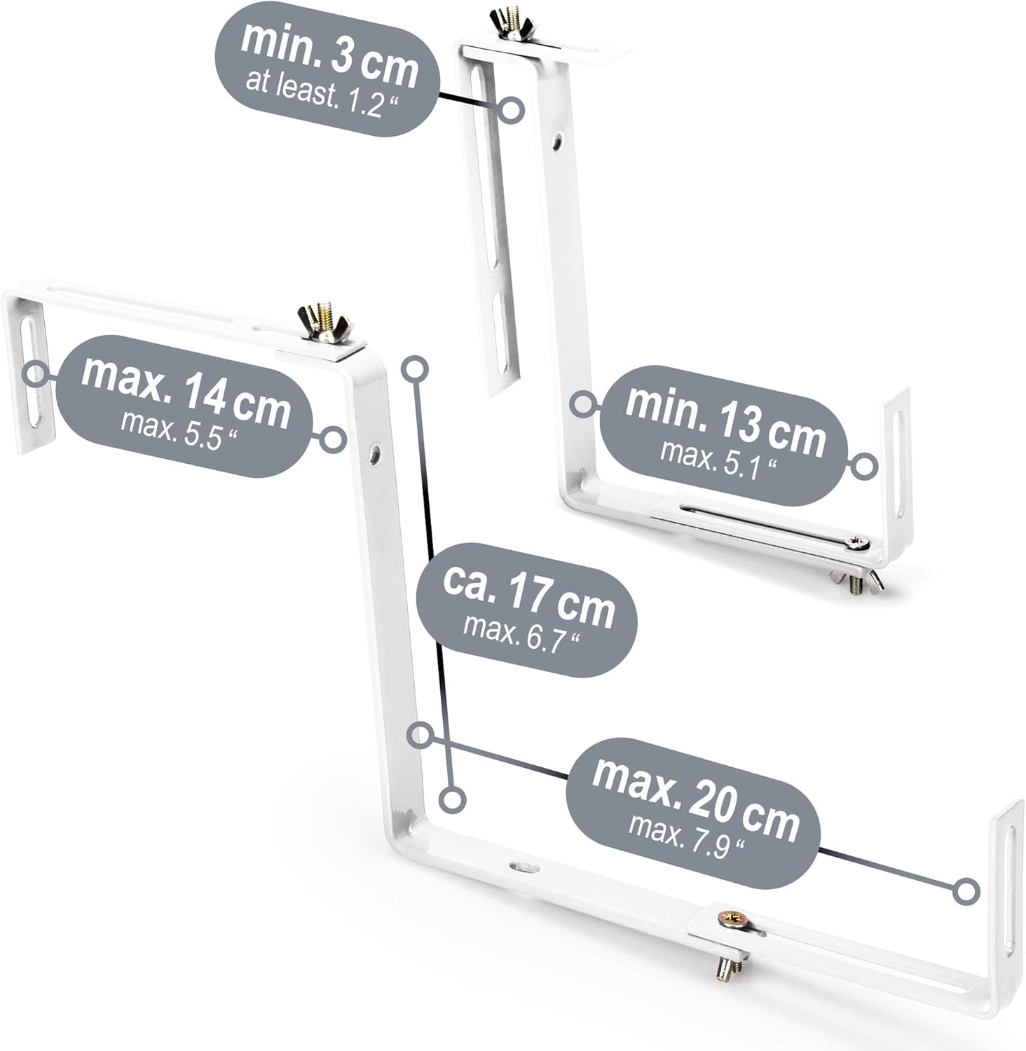Thumbnail 5 de com-Four® Soporte ajustable 4 unidades para balcón
