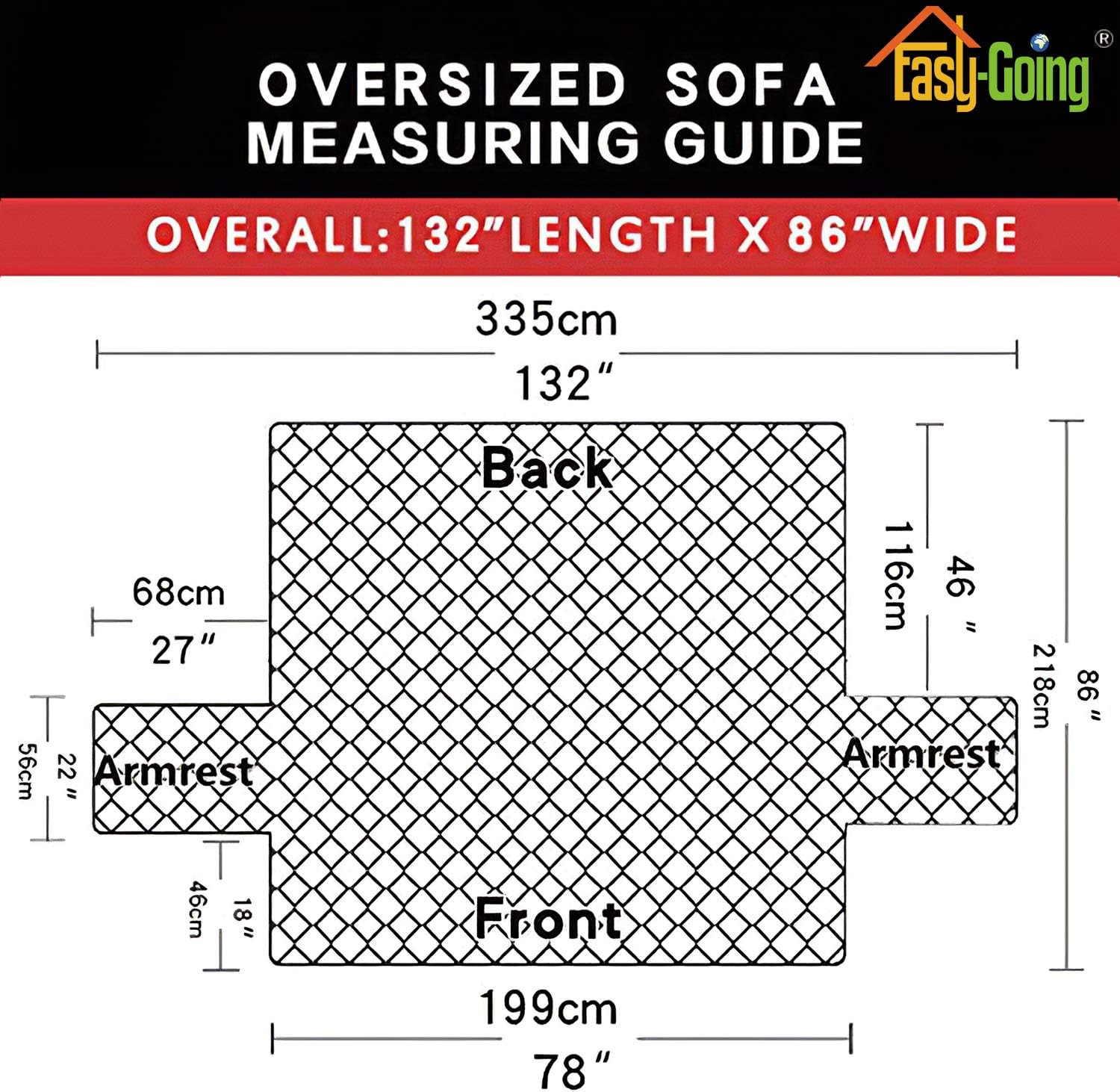 Thumbnail 5 de Easy-Going Reversible Oversized Couch Cover for 3 Cushion Sofas (Water-Resistant, Non-Slip Foam Sticks) — Greyish Green/Beige