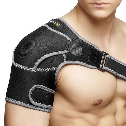 Detalle de BraceUP Attelle Épaule Réglable – Épaulière Médicale pour Tendinite et Douleur avec Poche pour Glace