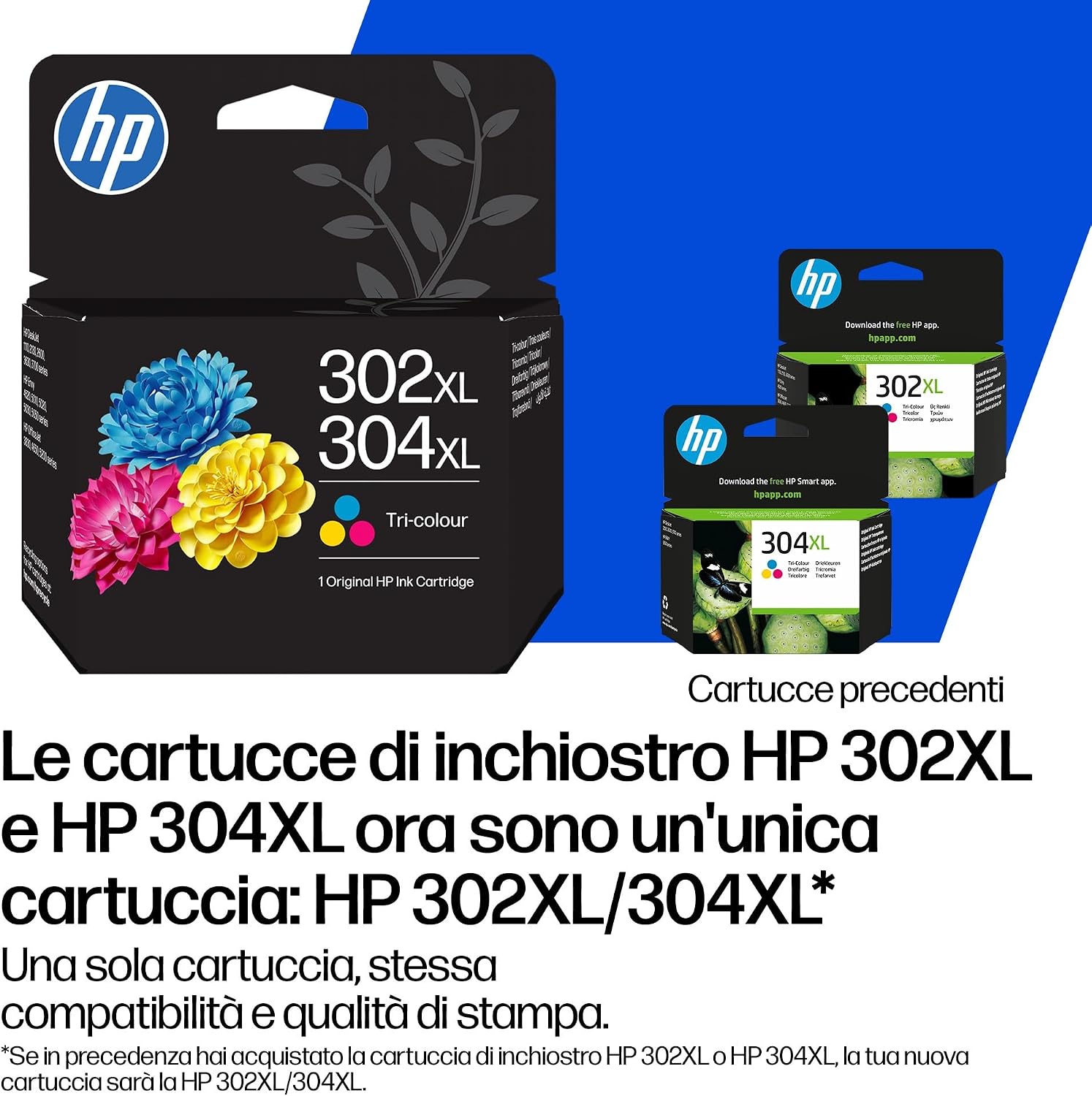 Detalle de HP 302XL/304XL Tri‑Chromia B7RT8AE – Cartuccia Originale HP (300 pagine) per Stampanti DeskJet e OfficeJet