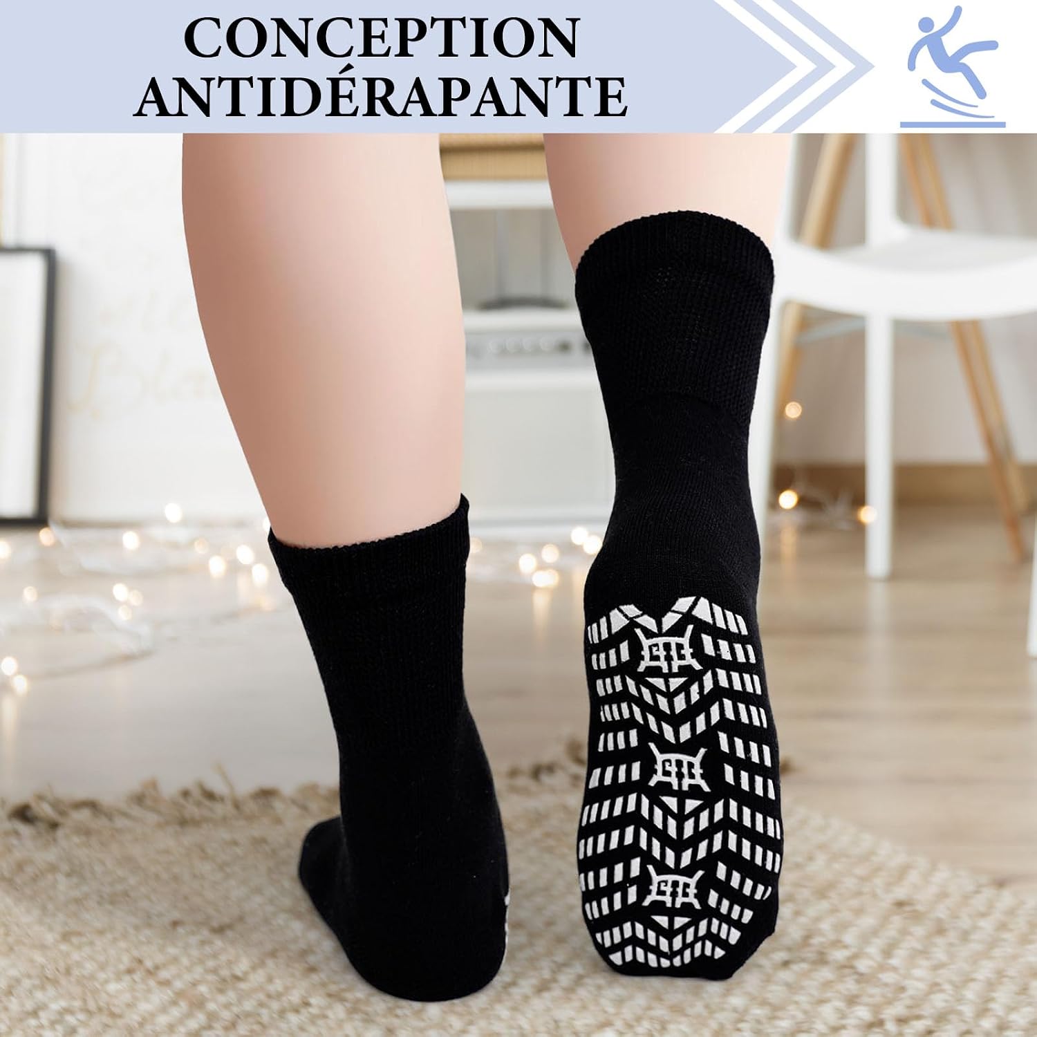 Thumbnail 4 de ZAKASA Chaussettes Antidérapantes Femme 5 paires