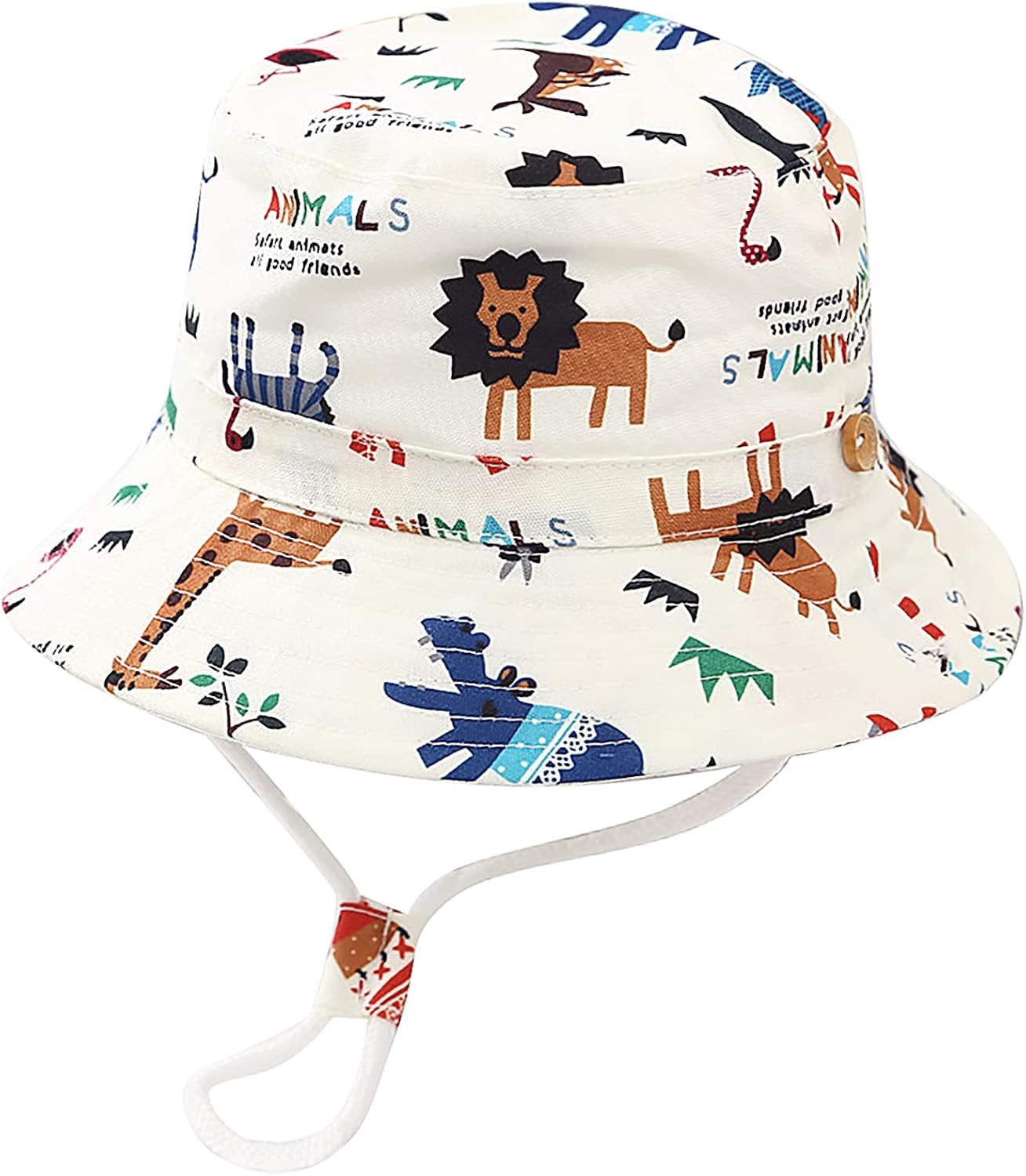 Malaxlx Baby Toddler Kids Bucket Sun Hat with Cute Print — wide brim UPF protection
