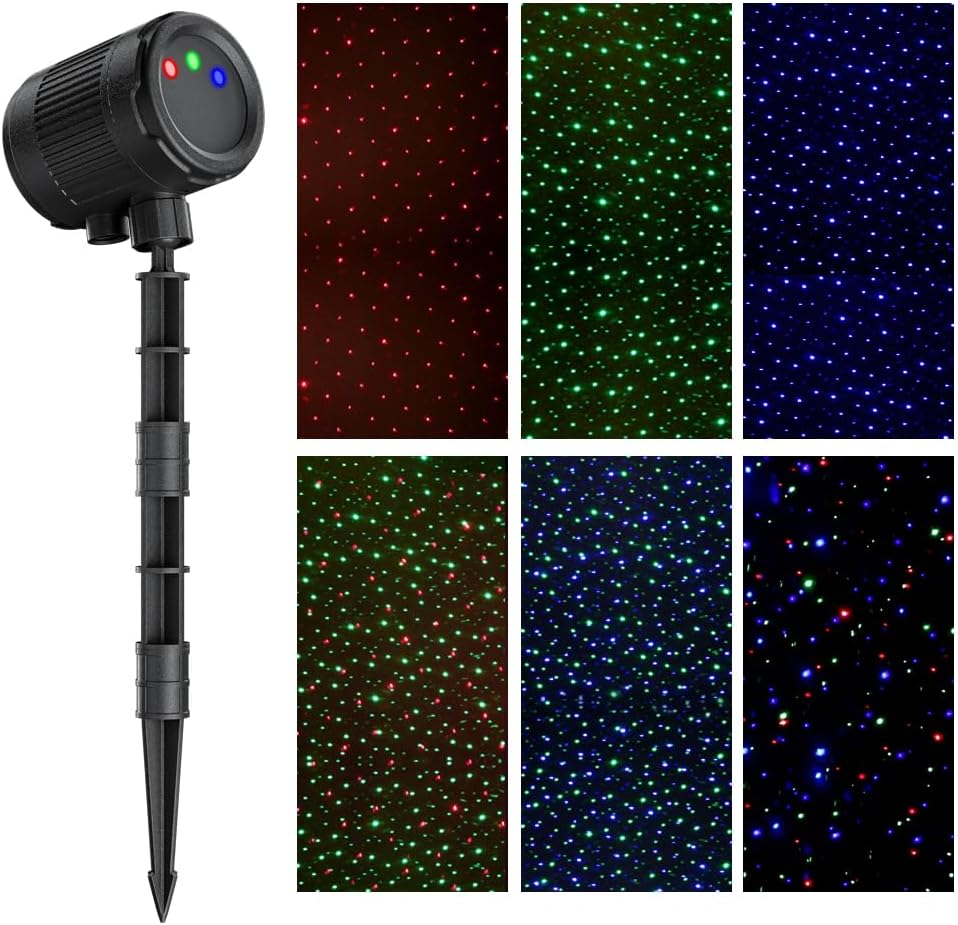 Detalle 1 de VanSmaGo SE369 Outdoor Laser Projector, RGB Firefly Effects, Remote, IP65