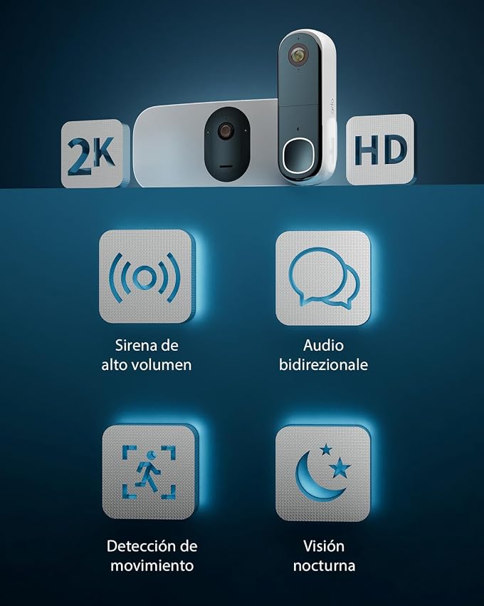 Detalle 2 de Arlo Vídeoportero y Floodlight 2K WiFi con visión nocturna