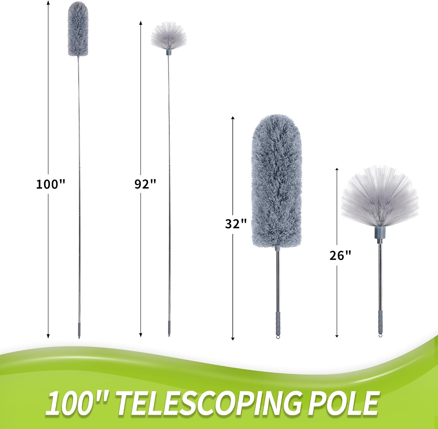 Thumbnail 3 de IVYROLL Cobweb Duster with Extension Pole — 100-Inch Reach Spider Web Brush & Ceiling Cleaning Kit