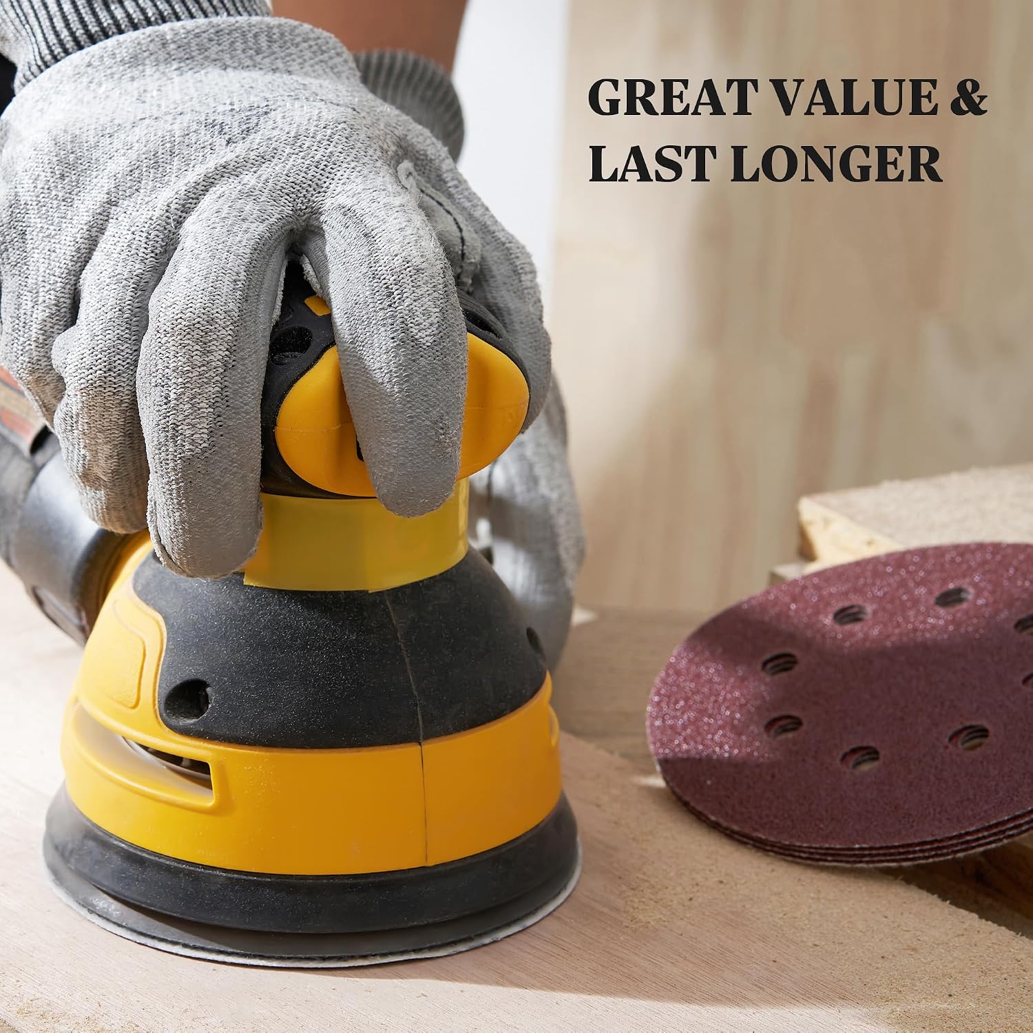 Thumbnail 4 de S SATC 125mm Orbital Sander Sanding Discs (100 grit) – 110 Hook & Loop Pads for Random Orbital Sanders