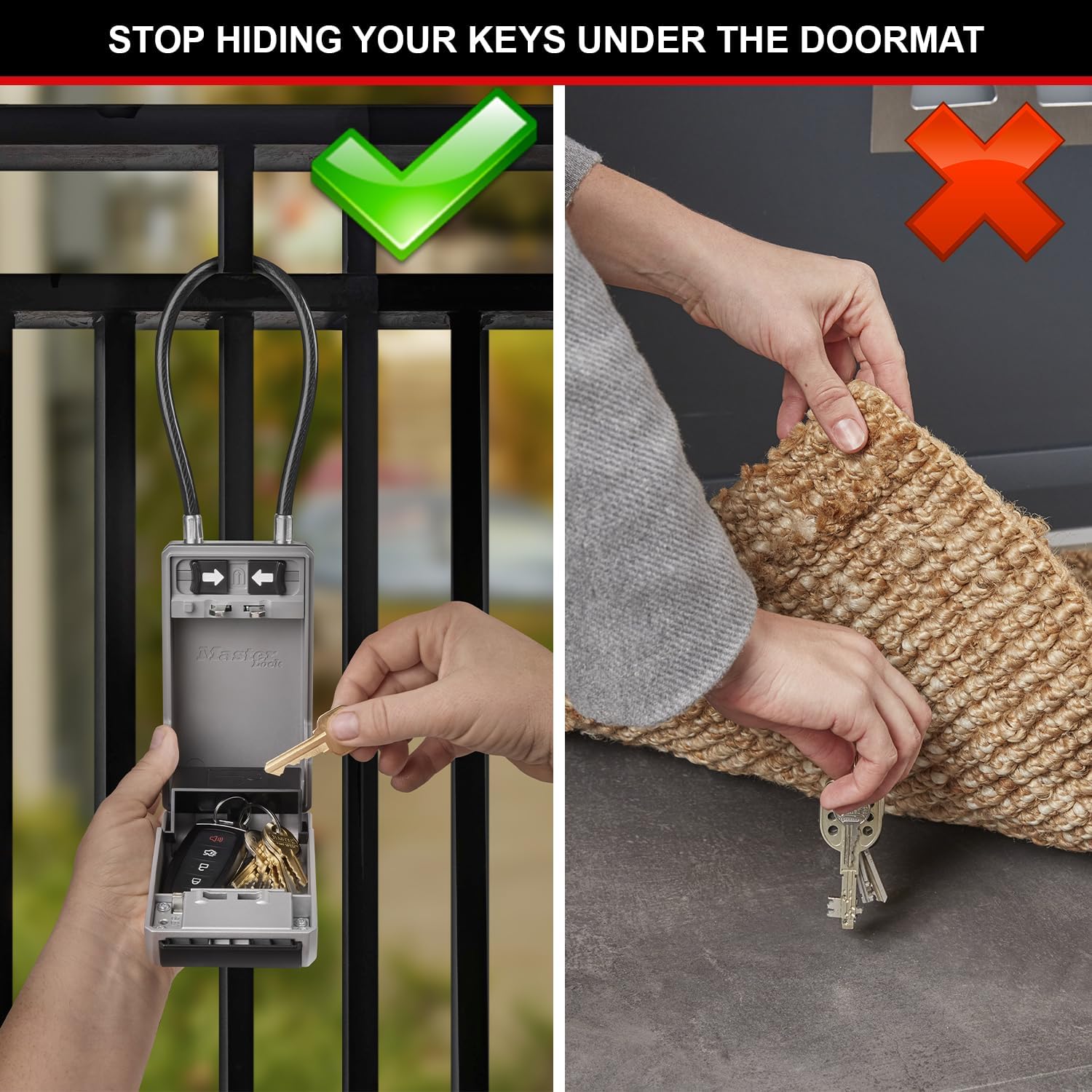 Detalle de Master Lock 5482EURD Key Safe with Flexible Cable Shackle