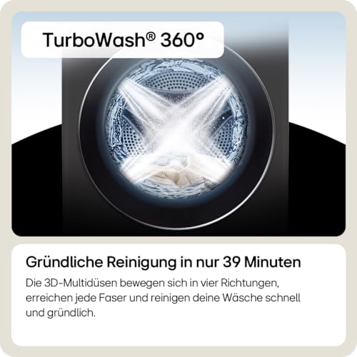 Detalle 2 de LG W4WR7096YB Frontlader-Waschtrockner 9-6 kg mit AI Direct Drive, Steam und TurboWash 360 – Weiß