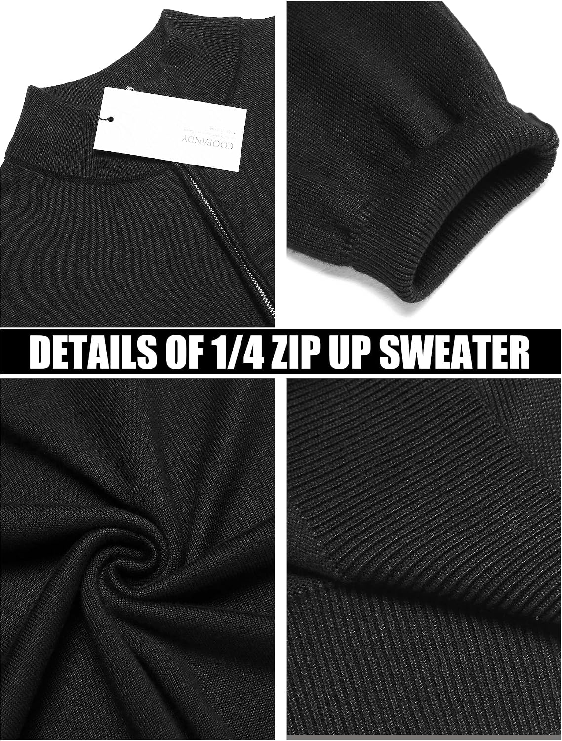 Thumbnail 4 de COOFANDY Quarter Zip Jumper