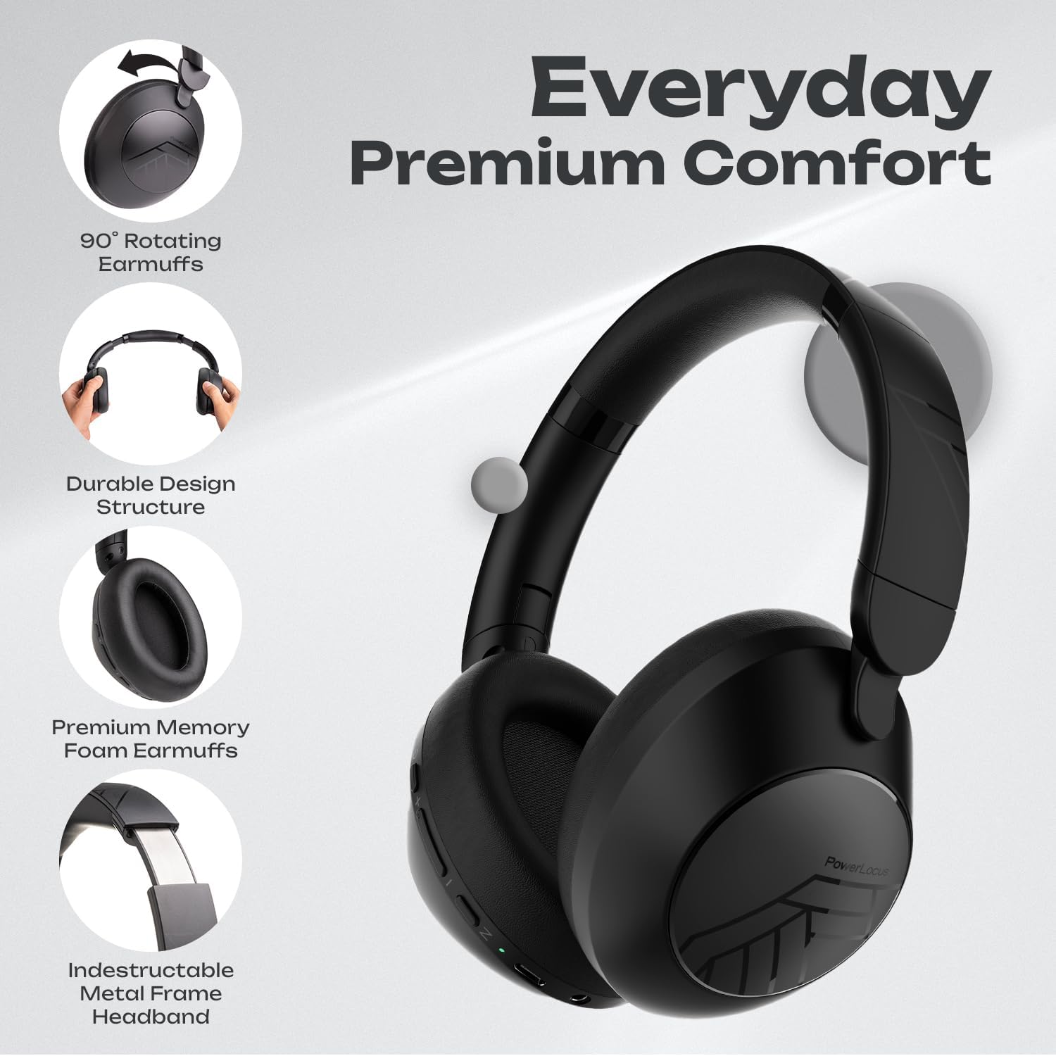 Detalle 2 de PowerLocus Cuffie Wireless 70 ore 📧