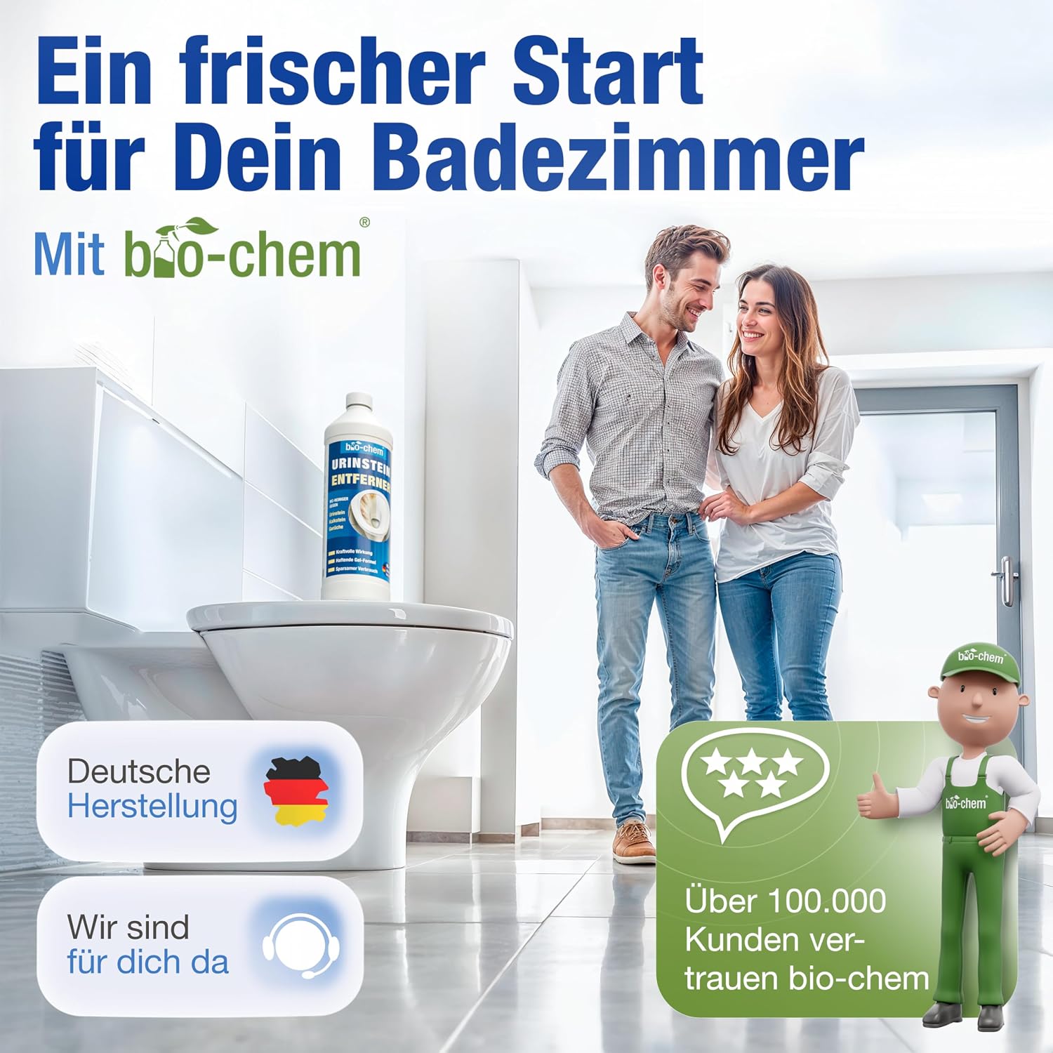 Thumbnail 6 de bio-chem Urinsteinentferner extra stark WC-Reiniger 1L – Hochkonzentriert, chlorfrei, gegen Ablagerungen und Gerüche