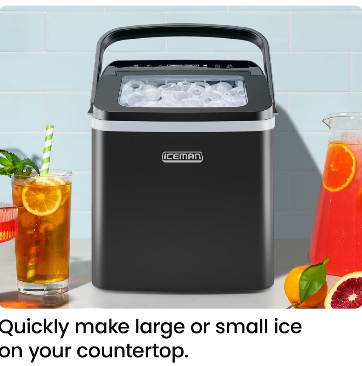 Detalle de Iceman RJ56-BUL-12 Dual-Size Countertop Ice Maker with Self-Cleaning