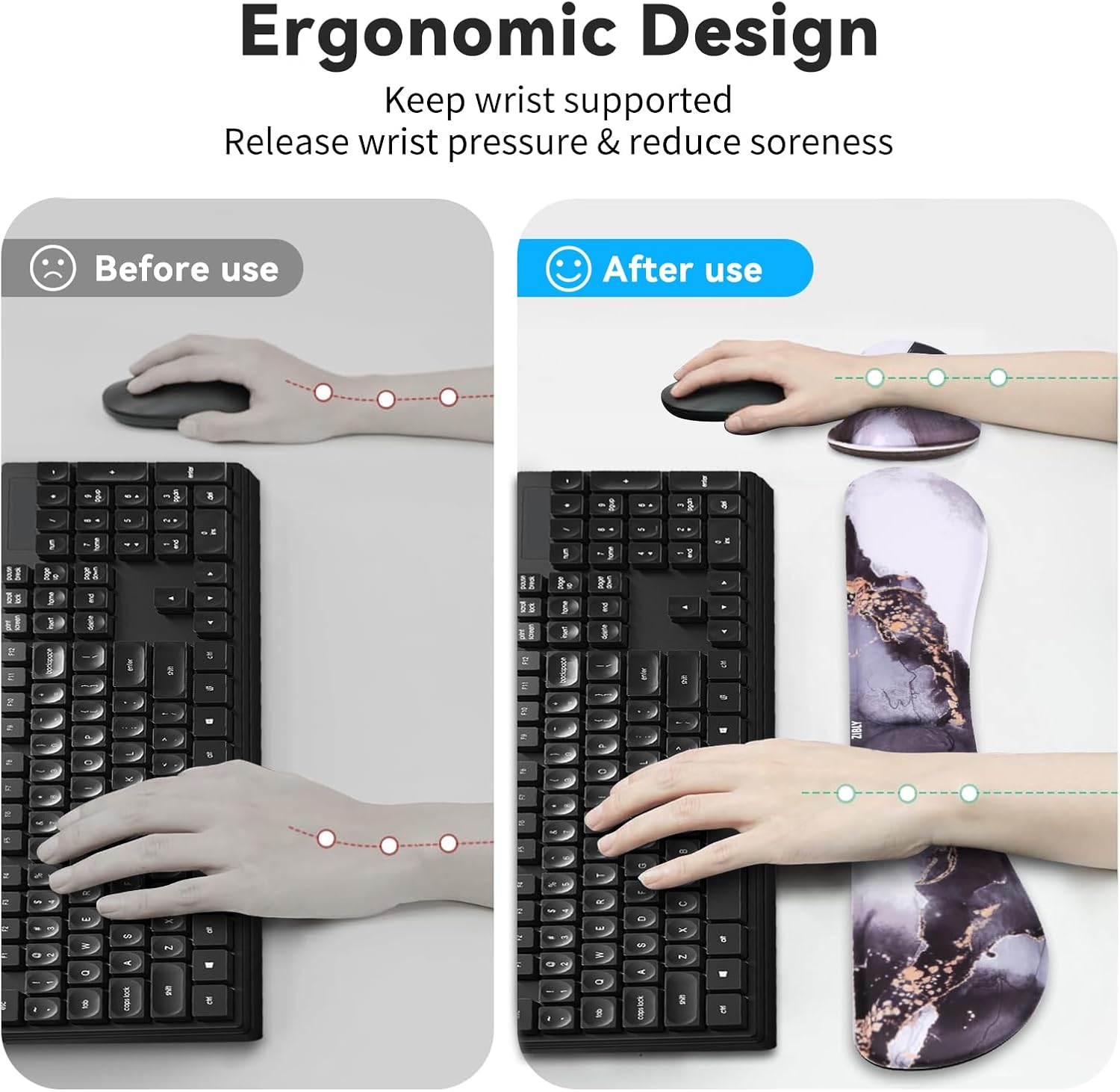 Detalle de ZIBLY Wrist Rest Keyboard and Mouse Set