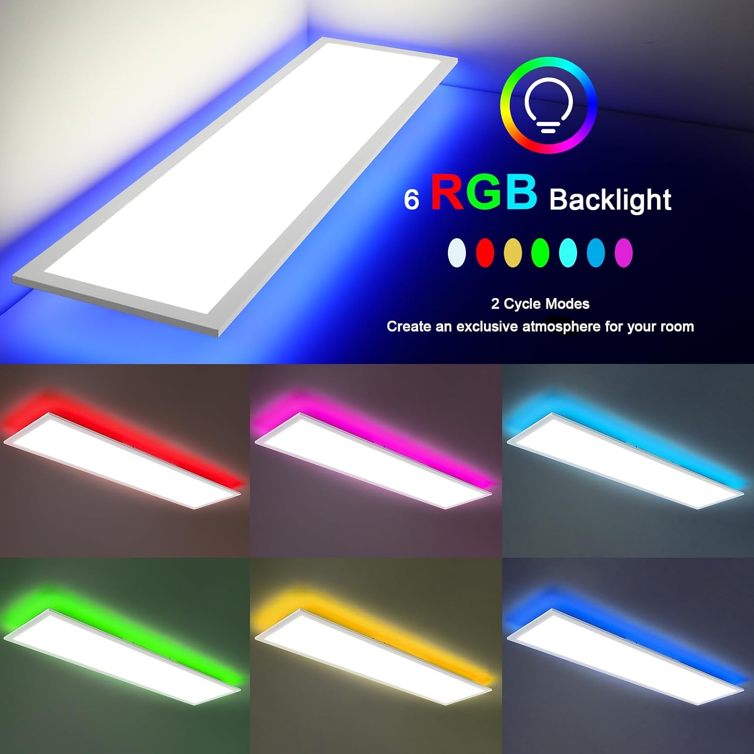 Thumbnail 2 de LEOEU LED Panel Deckenleuchte 120x30CM