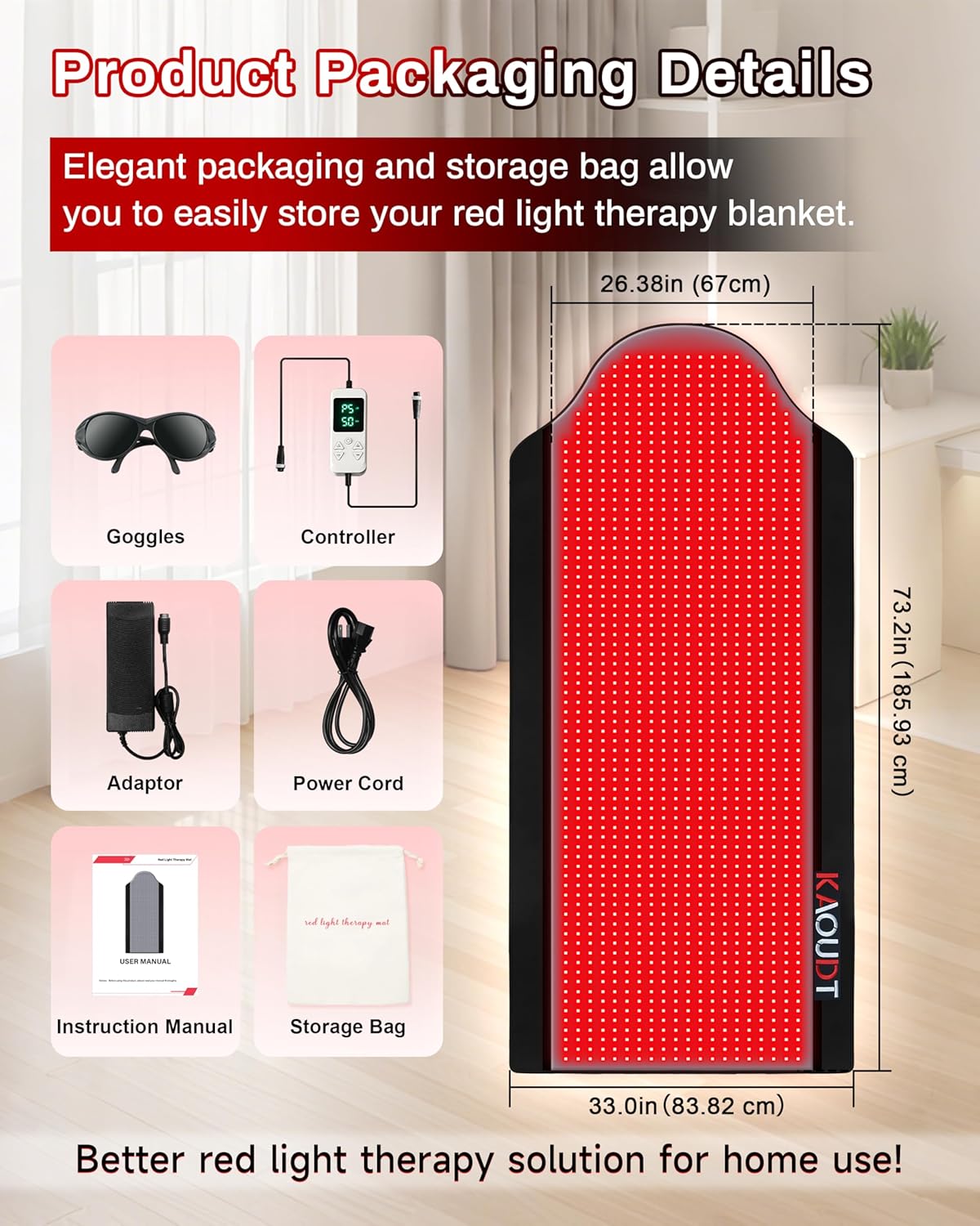 Thumbnail 4 de Kaoudt 2026 Medical-Grade TPU Red Light Therapy Mat for Full Body Pain Relief
