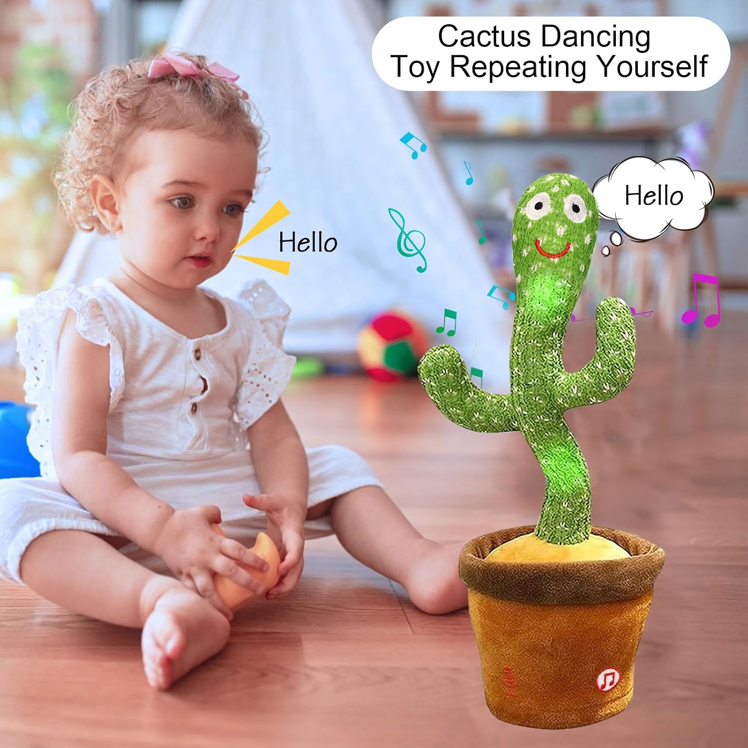 Detalle 1 de seOSTO singing dancing cactus toy 12.6 inch