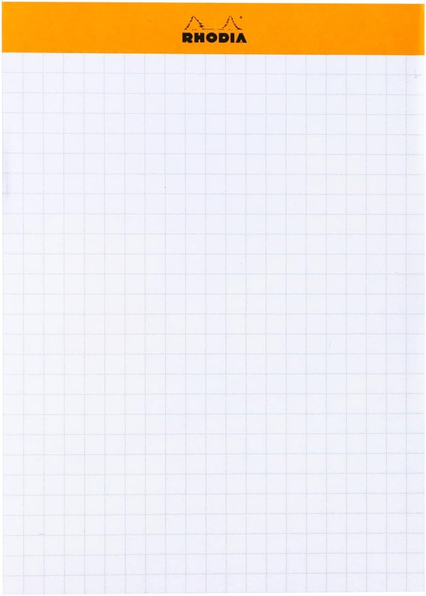 Detalle de RHODIA 194046C Blocco Memo N°13 arancione, A6 – 240 fogli, quadretti piccoli 5 mm, 80 g/m²