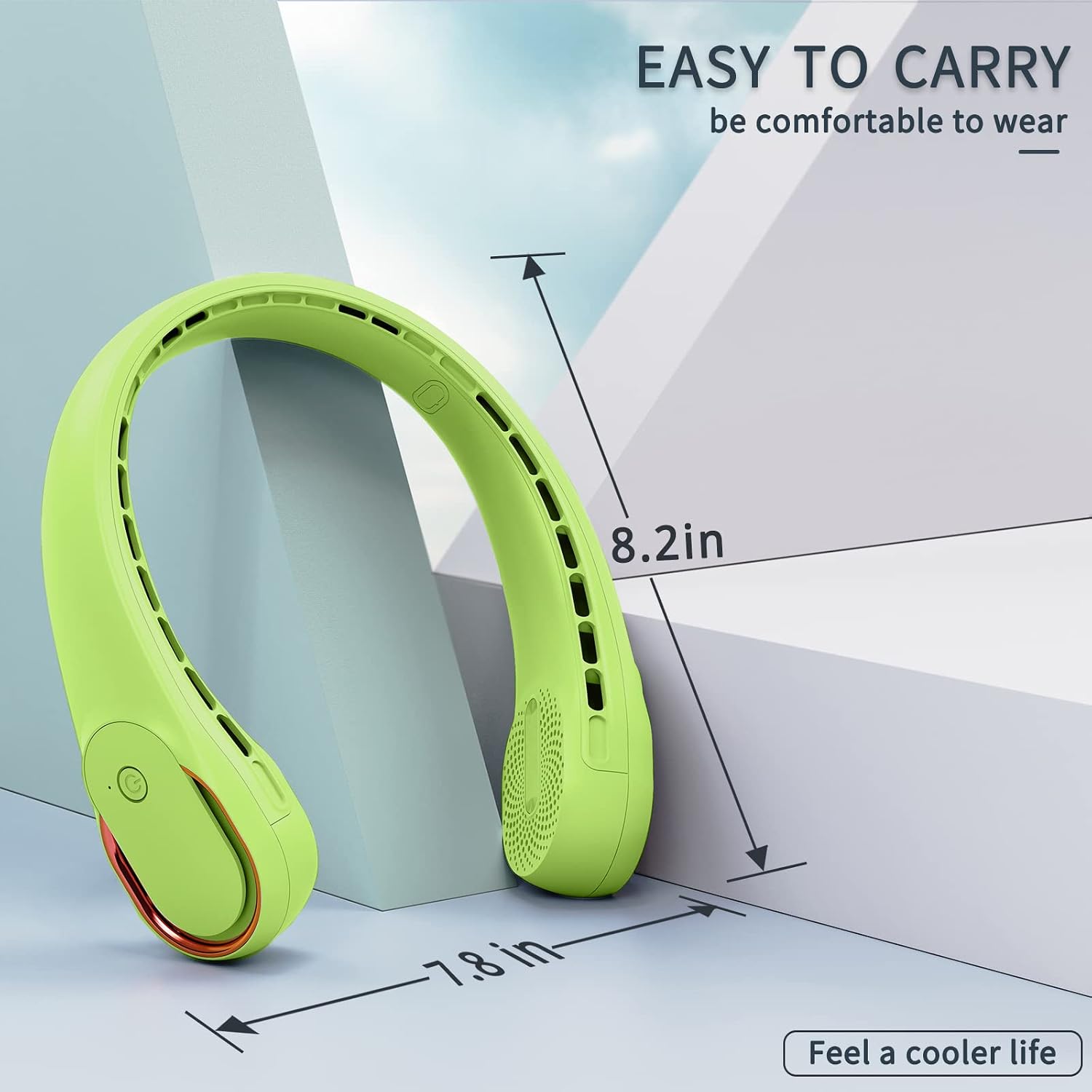 Detalle de ASNUG Neck Fan: Bladeless, USB-Rechargeable Personal Fan with 4000mAh Battery