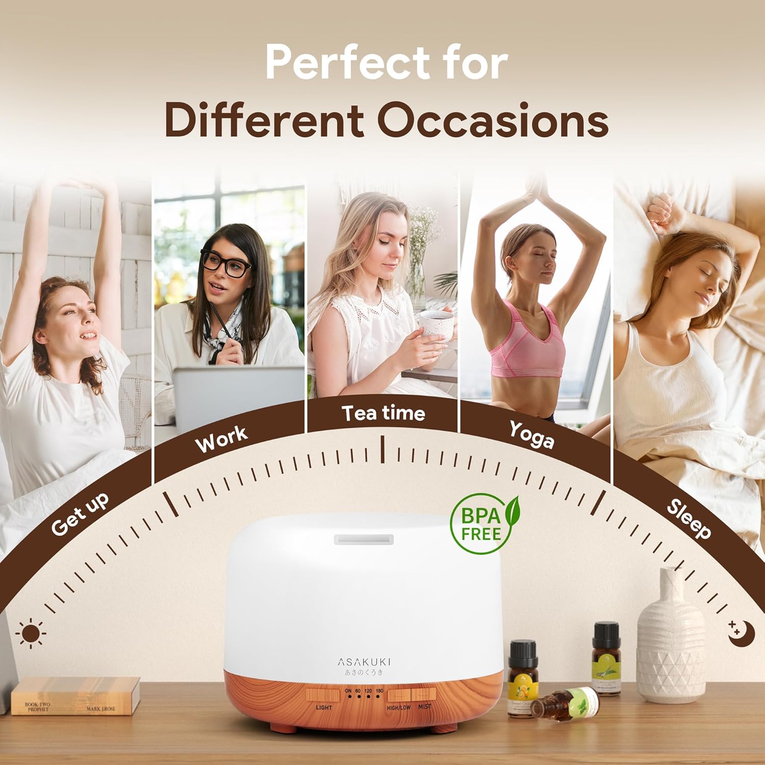 Thumbnail 6 de ASAKUKI 500ml Ultrasonic Essential Oil Diffuser 🌫