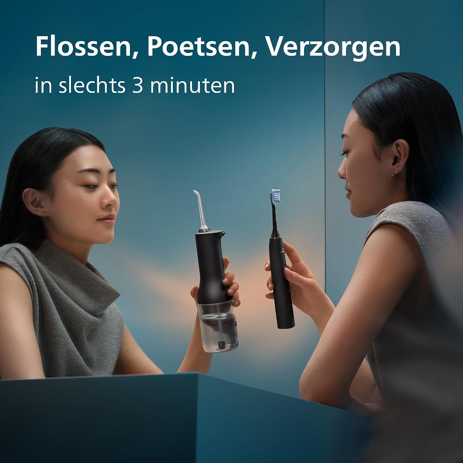 Detalle 2 de Philips Sonicare HX3886/43 tandenborstel- en monddoucheset, zwart