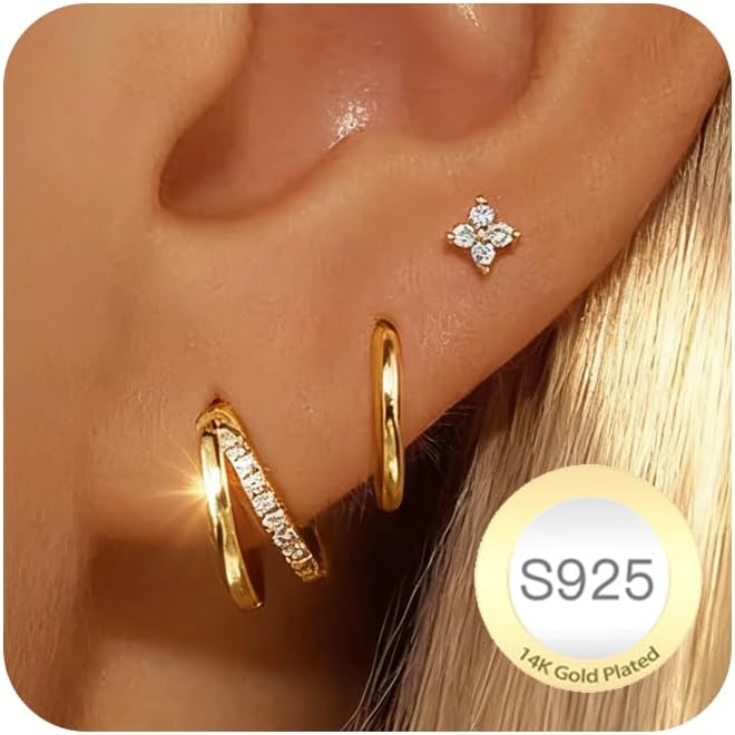 Thumbnail 1 de DORANA 3‑er Set Ohrringe Silber 925, klein