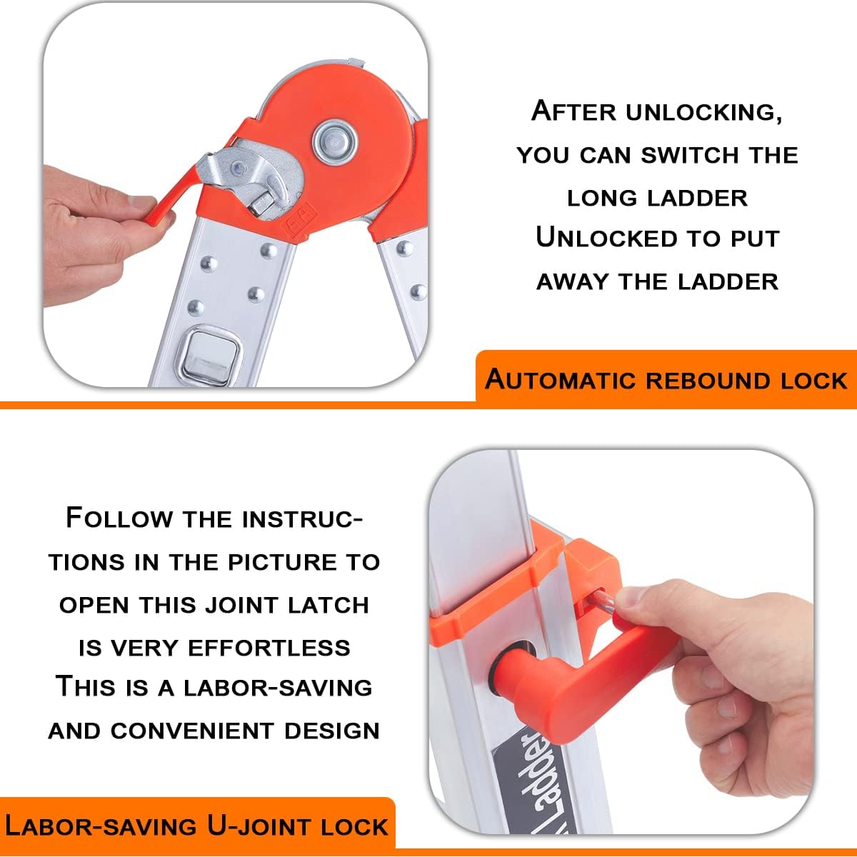 Detalle 1 de LANBITOU TSZ9001-4 Multi-Position Telescoping Ladder, 2 mm Aluminum