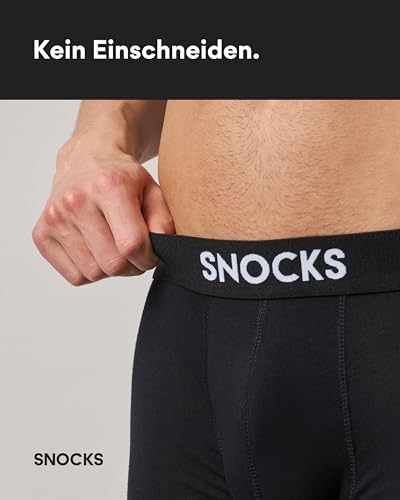 Thumbnail 3 de Snocks Boxershorts Herren aus Bio-Baumwolle (6er Pack) – atmungsaktiv, kein Etikett, bequemer Bund, Schwarz gestreift, Gr. L