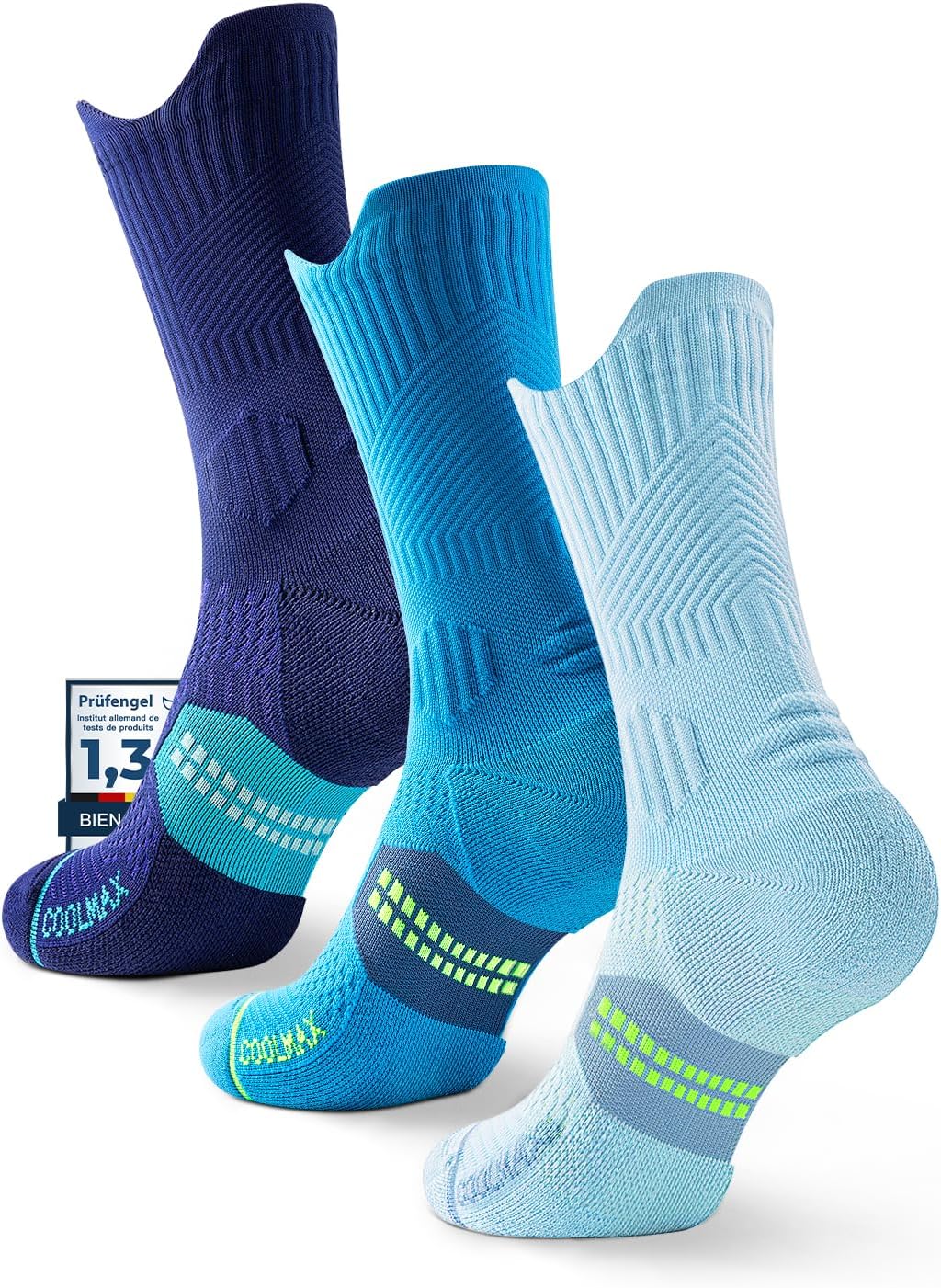 Thumbnail 6 de Chaussettes de course Juclise en bambou Coolmax avec compression dégressive 15–20 mmHg (homme)