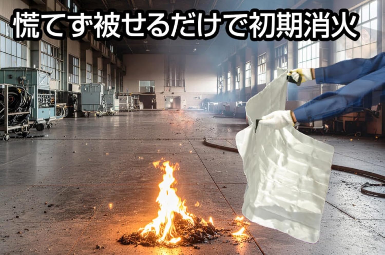 Thumbnail 1 de GENTOS GFB-01 初期消火用シート 1000×1000mm・550℃耐火グラスファイバー