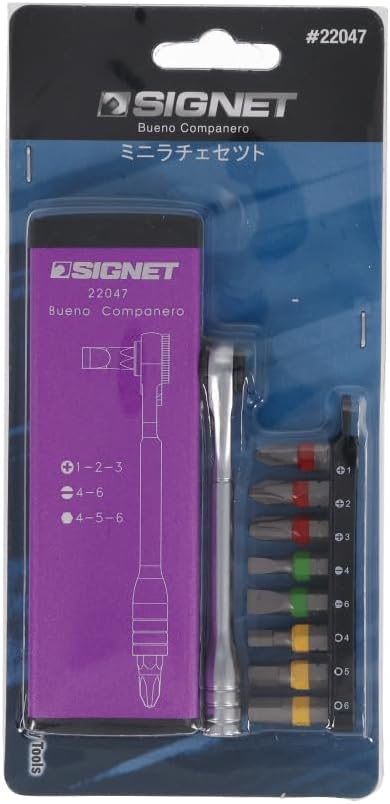 Detalle 2 de SIGNET ミニラチェセット 52ギア・7°送り角、8本ビット付き 全長93mm