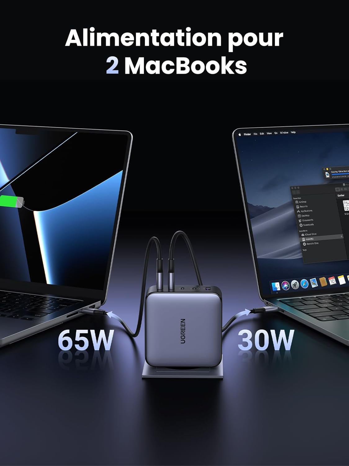 Detalle 2 de UGREEN Nexode 100W chargeur 5 ports GaN pour MacBook
