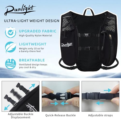 Thumbnail 2 de Runlight Gilet de course G220 (noir) – gilet d’hydratation ajustable avec poche d’eau 1,5 L