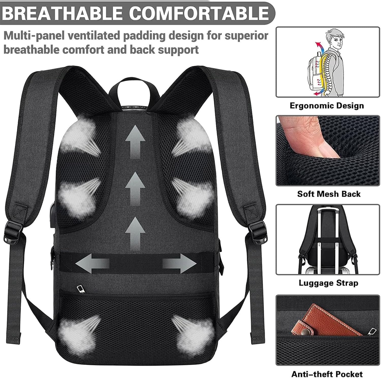 Detalle 2 de AMBOR laptop backpack 17.3-inch