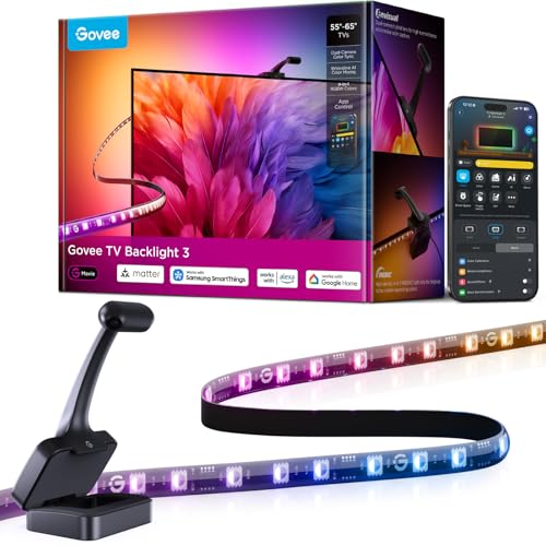 Detalle de Govee Rétroéclairage TV LED 3 RGBWIC avec Double Caméra – 3,6 m