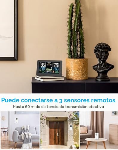 Thumbnail 8 de Estación Meteorológica Interior y Exterior con Pantalla a Color de HAOYAO: pronóstico, temperatura, humedad y despertador