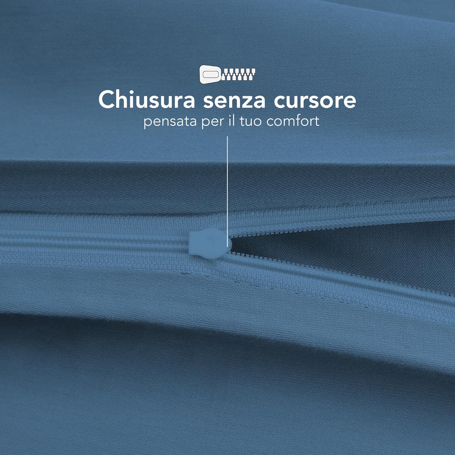 Thumbnail 3 de Dreamzie Federe Cuscini Divano 50x50 (Set da 2) in jersey di cotone 100% - Blu