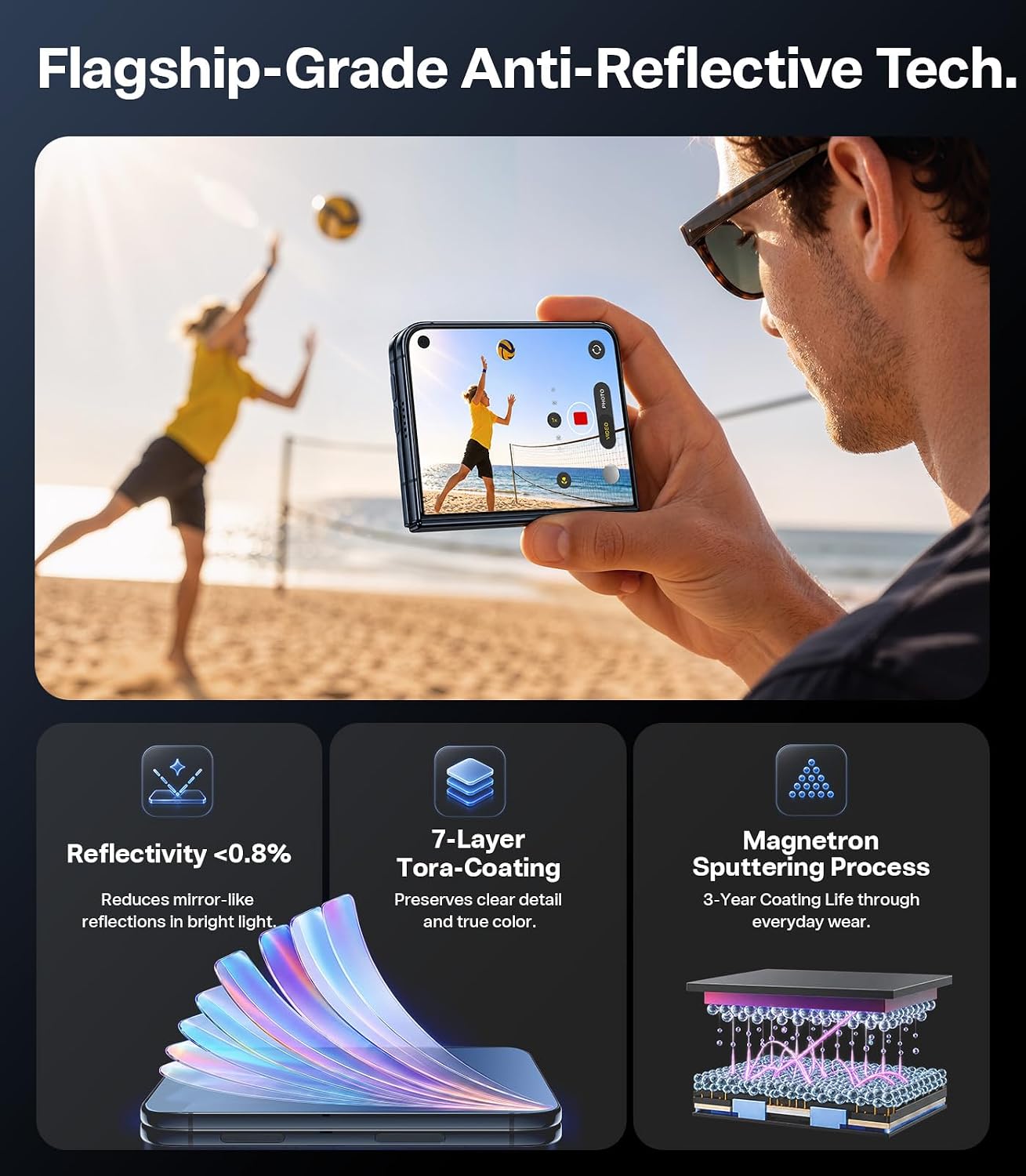 Detalle 2 de TORRAS 3D Curved OrigArmor Screen Protector for iPhone Duo, Anti-Reflective 9H+ Glass