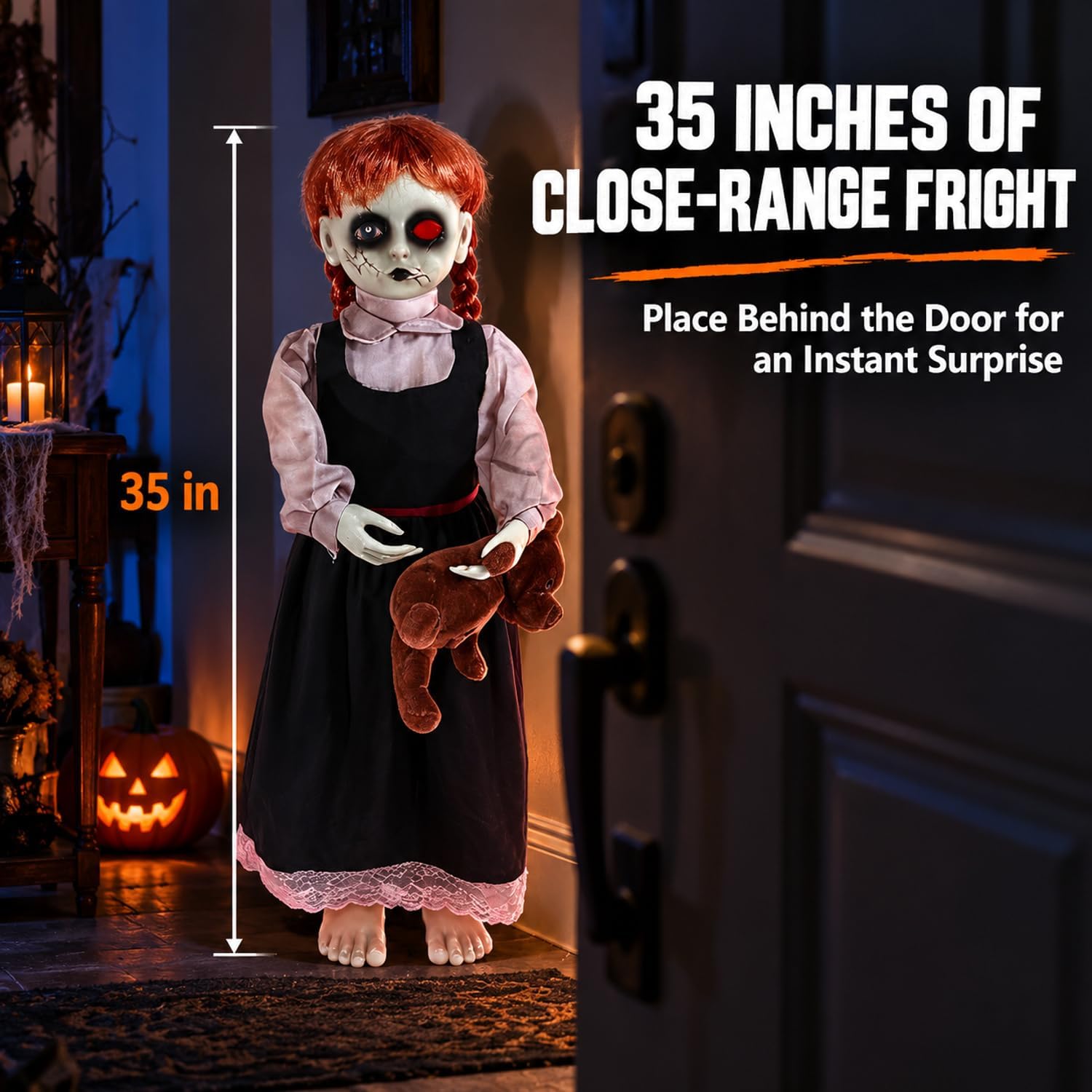 Thumbnail 4 de Quntis Halloween 0002 35-Inch Animated Haunted Girl Decoration