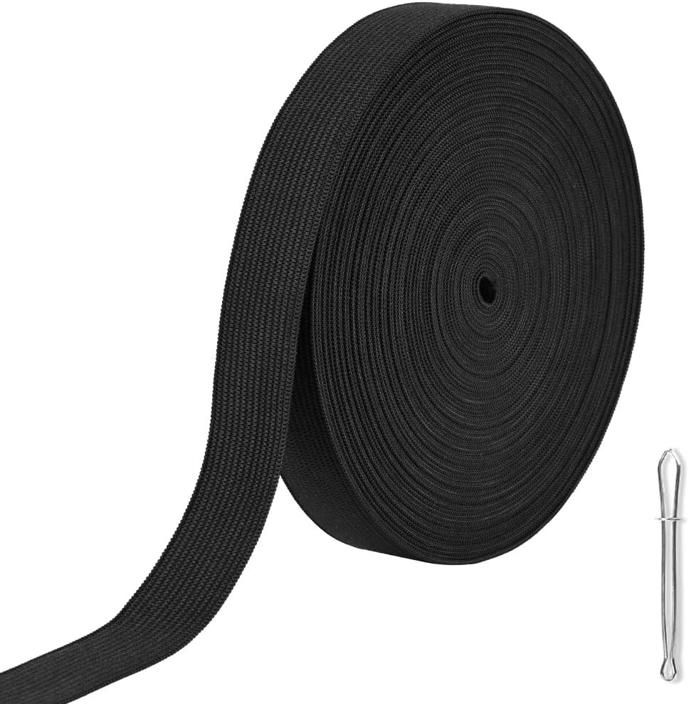Detalle de AUYAO elastiek 20 mm x 12 m, zwart polyester naairubber