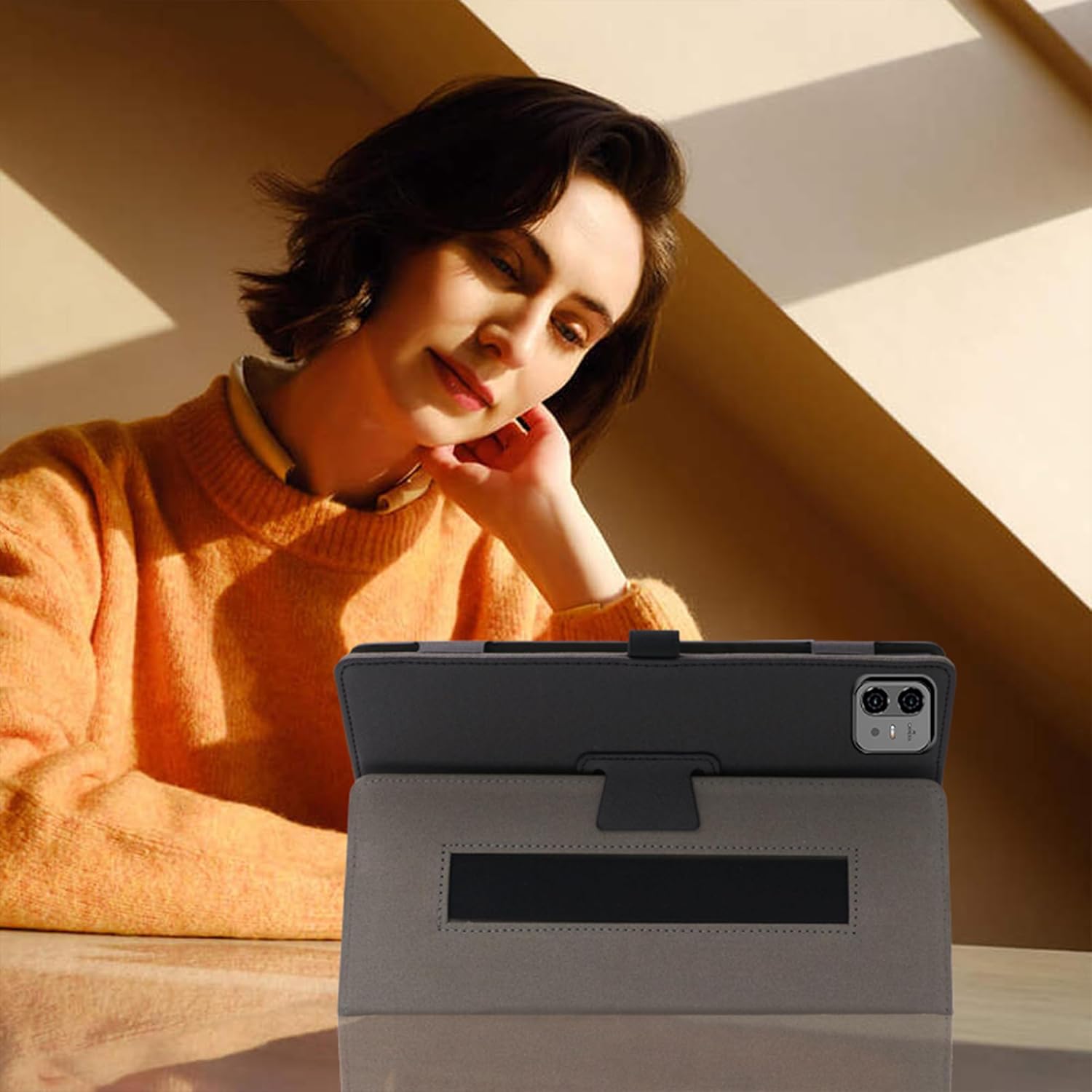 Thumbnail 2 de zZjoOoj Schutzhülle für TECLAST ArtPad Pro 12,7 Zoll – Ultra-dünnes PU Case mit Vertikalständer und Anti-Kratzen Folie (Schwarz)