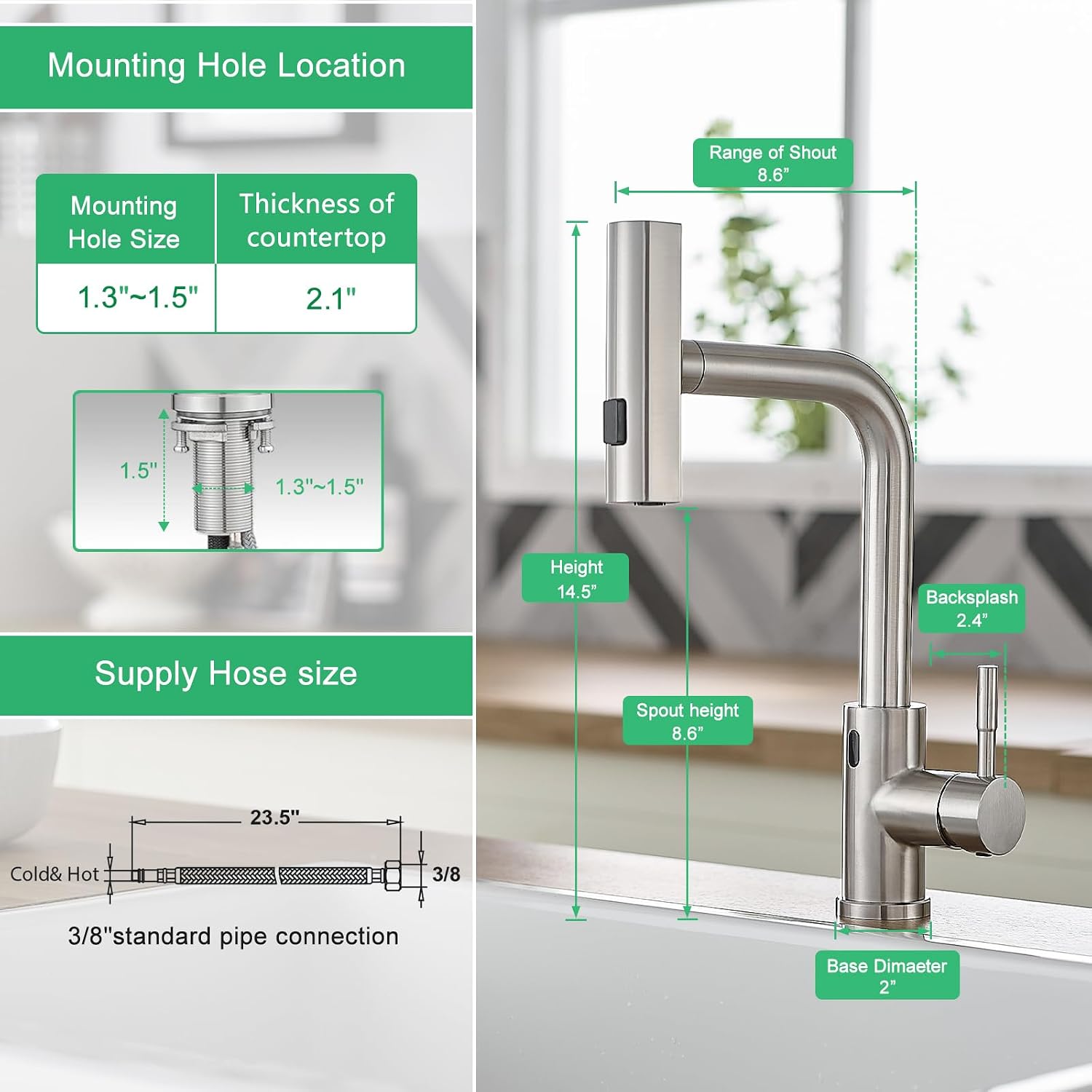 Thumbnail 1 de CENOSA Kitchen Faucet with Pull-Down Spray 🚰