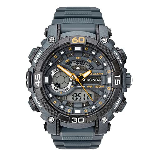 Detalle de Sekonda Malvern Mens Ana-Digi Watch 49mm Grey Plastic Strap – practical everyday timepiece