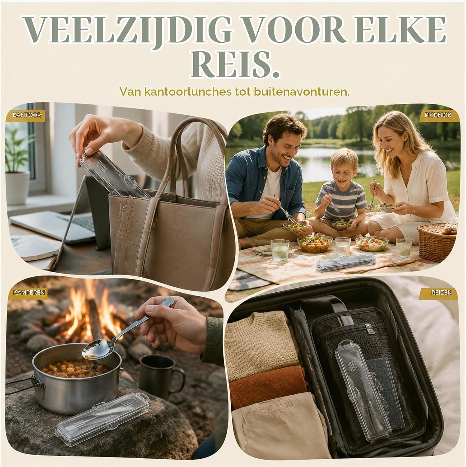 Thumbnail 6 de Rokahebi 6-delige reisbestekset met etui, rietje en reinigingsborstel