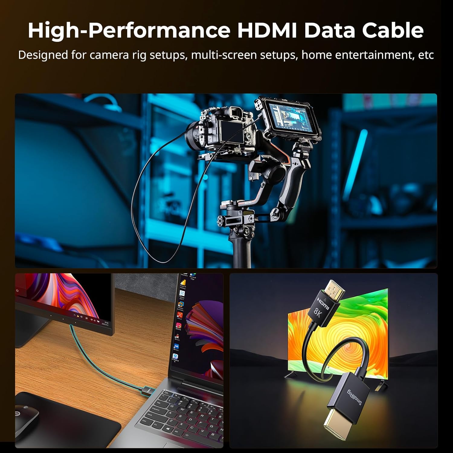 Thumbnail 2 de SmallRig HDMI 2.1 8K-Kabel (5086) A-auf-A, 100 cm – unterstützt 8K/60 Hz & 4K/120 Hz