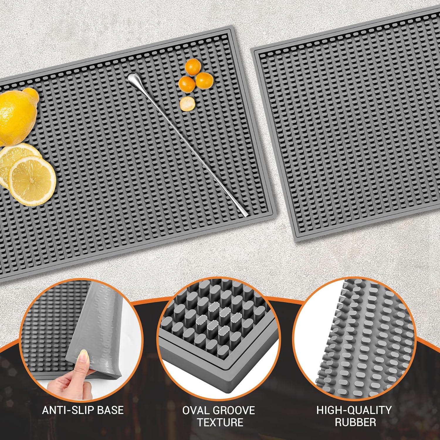 Detalle 1 de ZJWZLG Bar Mat 18x12 inch Non-slip Rubber Mat