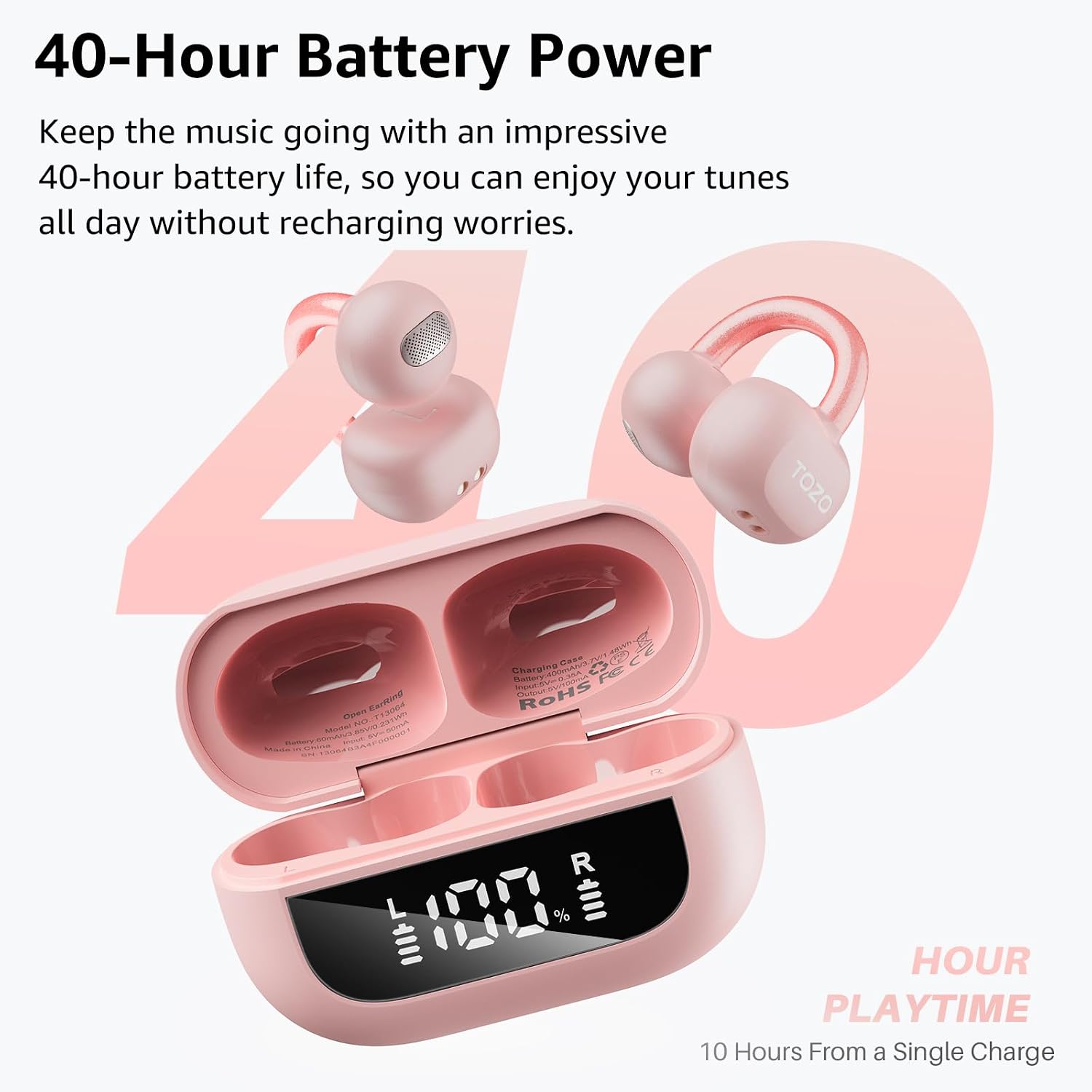 Thumbnail 5 de TOZO OpenEarRing Cuffie Bluetooth 5.4 con ANC e 40 ore