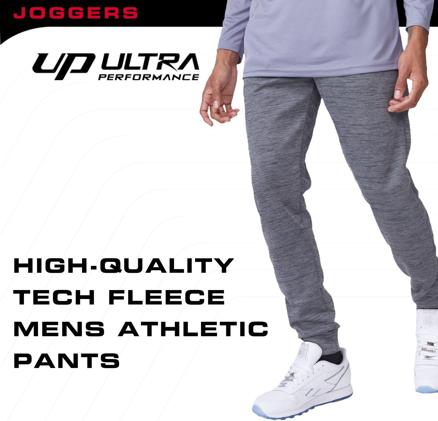 Detalle 2 de Ultra Performance 3 Pack Men’s Joggers with Pockets, Drawstring Waist (Small–3X)