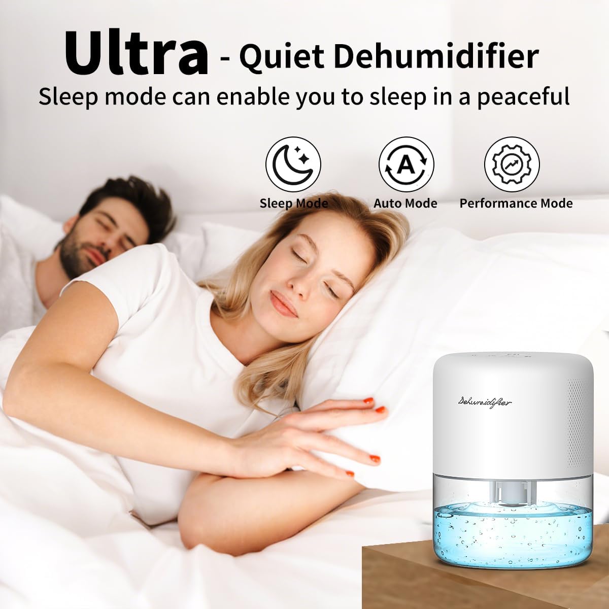 Detalle de NeedDuck Portable Dehumidifier for Home (Small, Quiet) with Auto Defrost, Auto Shutoff, 44OZ Tank & Timer